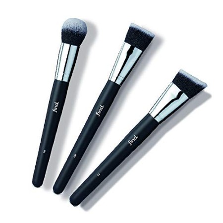 Marchio Amazon - find. Set di pennelli per contouring - Pennelli per fondotinta, terra e contouring (3 pennelli) - n° 08, n° 0