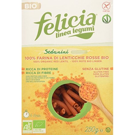 Felicia Sedanini Pasta Corta - 250 gr, Senza glutine