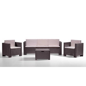 Bica 9018 Set Salottino Colorado 5 Posti 120 x 70 x 70 cm, Marrone, 336 x 336 x 64 cm