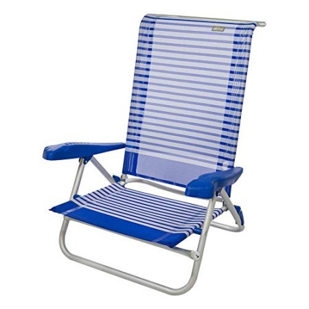 Aktive 53980 - Sedia Pieghevole in Alluminio Beach 73x64x80 cm - 7 Posizioni con braccioli