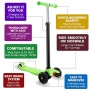 Hikole Monopattino per bambini con 3 ruote, altezza regolabile, per bambini e bambine, 3 – 12, luce LED lampeggiante, ruote in