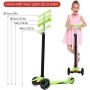 Hikole Monopattino per bambini con 3 ruote, altezza regolabile, per bambini e bambine, 3 – 12, luce LED lampeggiante, ruote in