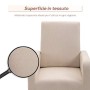 homcom Poltrona a Dondolo Imbottita, Design Vintage in Legno e Lino Beige per Interni, Ufficio, Soggiorno, 74x88x107cm