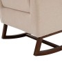 homcom Poltrona a Dondolo Imbottita, Design Vintage in Legno e Lino Beige per Interni, Ufficio, Soggiorno, 74x88x107cm