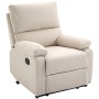 homcom Poltrona Relax Moderna per Soggiorno con Schienale Reclinabile Manuale in Tessuto Beige 79x92x97cm