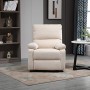 homcom Poltrona Relax Moderna per Soggiorno con Schienale Reclinabile Manuale in Tessuto Beige 79x92x97cm