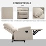 homcom Poltrona Relax Moderna per Soggiorno con Schienale Reclinabile Manuale in Tessuto Beige 79x92x97cm