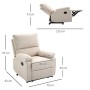 homcom Poltrona Relax Moderna per Soggiorno con Schienale Reclinabile Manuale in Tessuto Beige 79x92x97cm