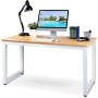 BAKAJI Scrivania Tavolo da Lavoro Porta Pc Computer Piano in Legno MDF con Struttura in Metallo Arredamento Casa Ufficio Cameret