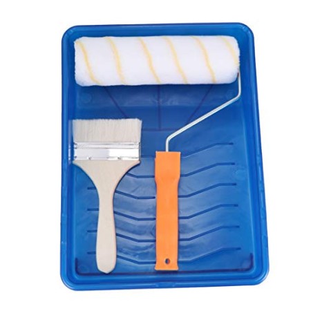 Milisten Kit di rulli per pittura attrezzi con pennello vassoio per rullo di pittura strumenti di riparazione da parete strument
