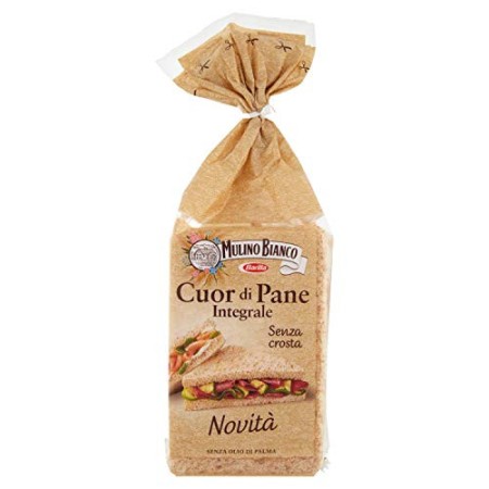Mulino Bianco Cuor di Pane Integrale Senza Crosta, Ideale per Tramezzini, Sandwich e Tartine, 325 g