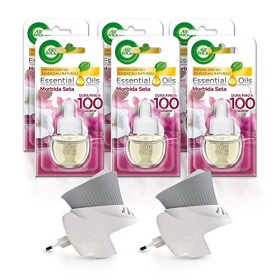 Airwick Diffusore di Oli Essenziali Elettrico, 1 Confezione con due Profumatori per Ambienti e 6 Ricariche, Fragranza Morbida Se