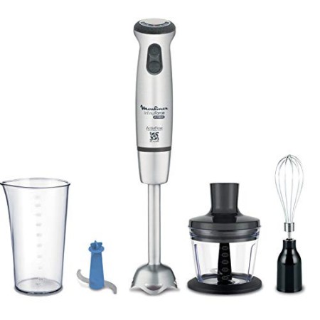 Moulinex Infiny Force Ultimate DD87KD Frullatore ad Immersione, 3 Accessori + Tritaghiaccio, 25 Velocità + Turbo