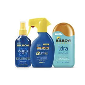 Bilboa, Kit Solare Protezione Bimbi, Solari per Bambini Antisabbia, Protezione Molto Alta 50+ SPF - 3 Pezzi, 600 ml