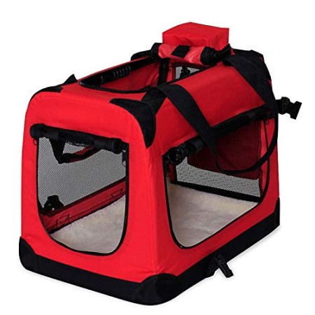 dibea Borsa trasportino per cani Scatola pieghevole per animali borsa per cani (M) 60x42x44 cm Rosso