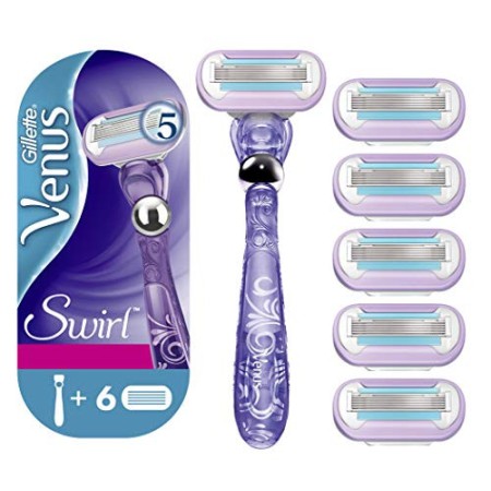 Gillette Venus Swirl Rasoio Donna + 6 Lamette da Ricarica Con Technologia con FlexiBall, Pacchetto Speciale