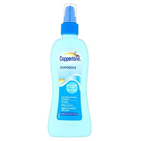 Coppertone, Doposole Latte Superidratante, per Corpo e Viso, con Acido Ialuronico, Omega 6, Aloe Vera, Rigenera la Pelle Irritat