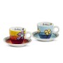Egan PAF02/1S Set Tazze Caffe, Porcellana, Rosso/Celeste, 4 unità