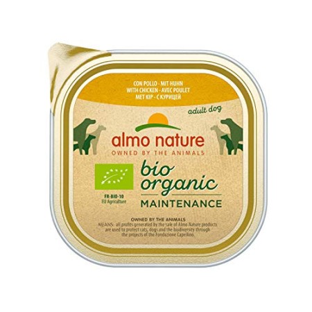 Almo Nature Bio Organic Maintenance con Pollo -Cibo Umido per Cani Adulti - Pacco da 9 x 300 g