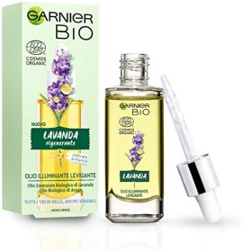Garnier Bio, Olio Viso Illuminante Levigante, Olio Essenziale di Lavanda Bio e Olio D'Argan Bio, Adatto a Tutti i Tipi di Pelle,
