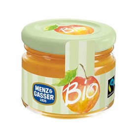 Menz&Gasser Confettura Extra di Pesche Bio - Confettura Monodose Biologica con Frutta di Alta Qualità, 24 Vasetti x 28 g