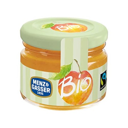 Menz&Gasser Confettura Extra di Pesche Bio - Confettura Monodose Biologica con Frutta di Alta Qualità, 24 Vasetti x 28 g