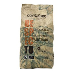 Caffe' Costadoro Caffè Respecto, 100% Arabica, Biologico, Fairtrade, Compostabile In Grani, Sacchetto Da 200G - 200 g