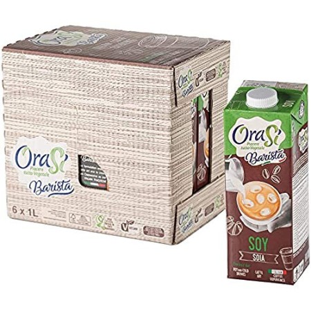 Orasì Barista Bevanda di Soia per Uso Professionale, 1 litro, 6 unità