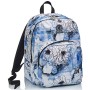 Zaino Benin M Invicta , Paint & Flowers, Blu, Doppio Scomparto, Scuola & Tempo Libero