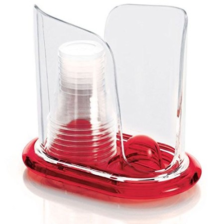 Guzzini Portabicchieri Feeling, Rosso Chiaro, 21.8 x 13.7 x h20 cm