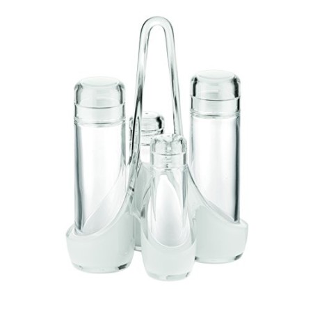 Guzzini Menage Set Olio Aceto Sale e Pepe Glam/Vintage, Trasparente, 18.5 x 14 x h24 cm