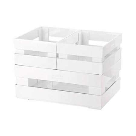 Guzzini Tidy&Store Kitchen Active Design Set 3 Cassette Circle, 23 x 16 x 16 cm, Bianco (Re-Grey)