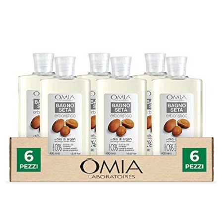 Omia, Bagnoseta Erboristico All'Olio di Argan, Bagnoschiuma per Pelli Aride e Irritabili - Dermatologicamente Testato, Senza SLS