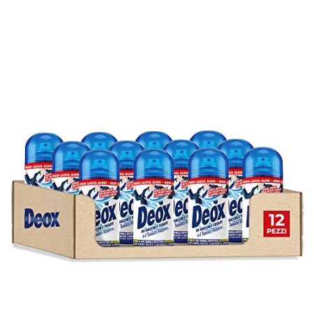 Deox Deofibre, Deodorante Spray per Tessuti, Elimina gli Odori e Igienizza, Profumo di Pulito, 300 ml x 12 Pezzi