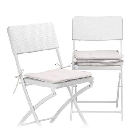 Relaxdays Set 4 cuscini per sedia imbottiture con nastri casa e giardino colori intensi lavabili poliestere talpa