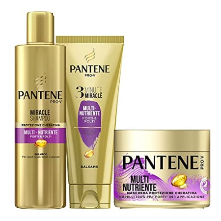 Pantene Pro-V Multinutriente 1 Miracle Shampoo 250ml + 1 Balsamo Capelli 3 Minute Miracle 150ml + 1 Maschera Capelli 300ml, Idea