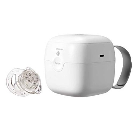 Nuby Sterilizzatore Uv Portatile, con Succhietto In Tritan a Goccia 0-6 Mesi Incluso - Elimina Il 99% di Germi e Batteri, Bianco