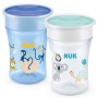 NUK Magic Cup tazza biberon | Bordo anti-rovesciamento a 360° | 8+ mesi | Senza BPA | 230 ml | blu | 2 pezzo