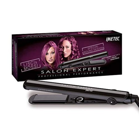 Imetec Salon Expert E15 50 Piastra per Capelli, Styling Liscio o Mosso, Regolazione Elettronica della Temperatura da 140°C a 23