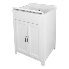 Adventa 9Q103C98 - Lavatoio in Resina per Interno/Esterno, Colore Bianco, 60 x 50 x 85 cm