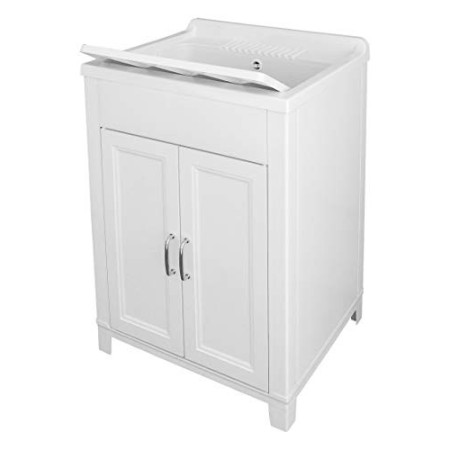 Adventa 9Q103C98 - Lavatoio in Resina per Interno/Esterno, Colore Bianco, 60 x 50 x 85 cm