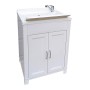 Adventa 9Q103C98 - Lavatoio in Resina per Interno/Esterno, Colore Bianco, 60 x 50 x 85 cm