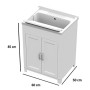 Adventa 9Q103C98 - Lavatoio in Resina per Interno/Esterno, Colore Bianco, 60 x 50 x 85 cm