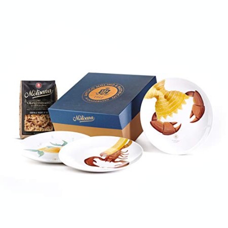 La Molisana, Gift Box Set 3 piatti a tema Segni d'Acqua, Piatti in ceramica - Edizione Limitata