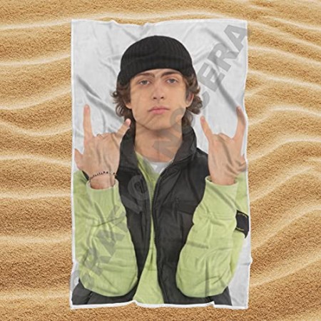 Asciugamano Telo Mare Sangiovanni cantante amici idolo idea regalo estate (70cm X 100cm)