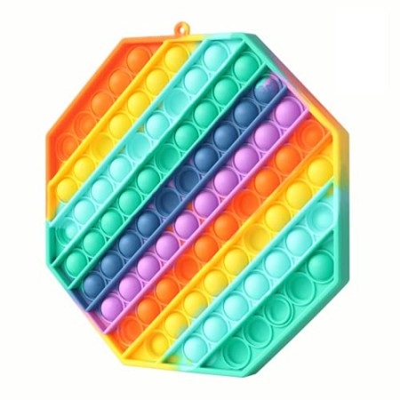 Fettinow Pop It Grande Fidget Toy - Giocattolo Antistress Push Pop Grande - Pop It Gigante Arcobaleno in Silicone di Alta qualit