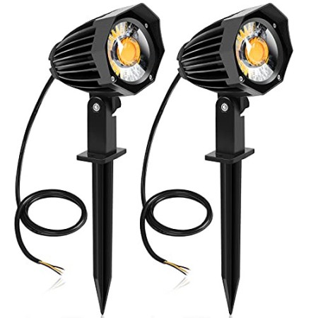 Luci da Giardino 7W COB, CLY Faretti da Giardino led, 800LM Bianca Calda 3000K, IP66 Impermeabile Lampada per Esterni, AC85-265V