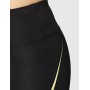 Marchio Amazon - AURIQUE Leggings Sportivi a Vita Alta Donna, Nero (Black/Lime), 42, Label:S