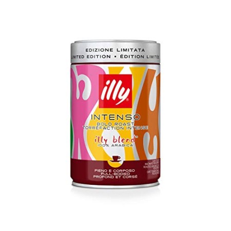 illy Caffè Macinato Per Espresso Tostato Intenso, Limited Edition Olimpia Zagnoli, 12 Barattoli da 250 g