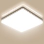 Oeegoo 24W LED Plafoniera, Lampada da soffitto quadrata IP44 Impermeabile Illuminazione 2050LM LED Lampada per Soggiorno Sala da
